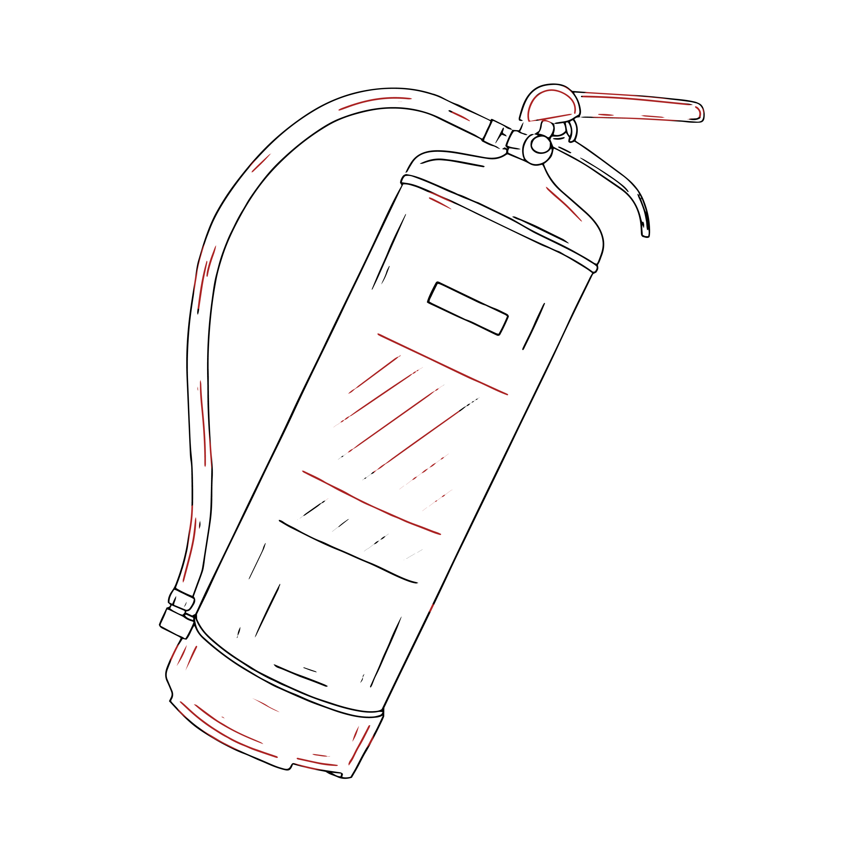 Illustration of the safety register module with a drawing of a fire extinguisher