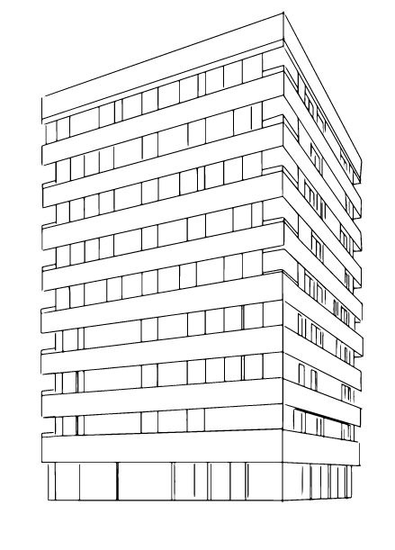 Dessin d'un immeuble module gestion du batiment